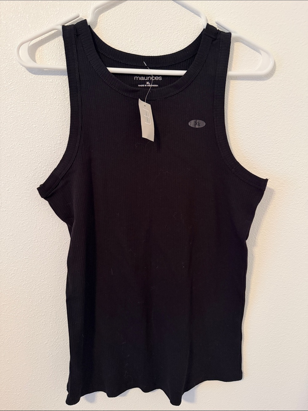 Maurices Black Ribbed Crew Neck Tank